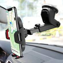 1pc Suction Cup Car Phone Holder, Multi-Function Telescopic Navigation Bracket, Suitable For Cars, Desktops, Fits Smartphones Up To 18.41cm - Multicolor - View 3
