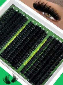 300pcs/295pcs DIY Faux Mink Lashes 40D/50D/60D/80D/100D Fluffy Individual Lash Extensions, 5D Effect 0.07mm D Curl Drama Lengthening Lashes 10-16MM Mixed Tray Lash Bundles, Cosmetic Tools, Bulk Personal Lash Extensions, Suitable For Home Use, Everyday Makeup, Costume Roleplay - D - 查看 1