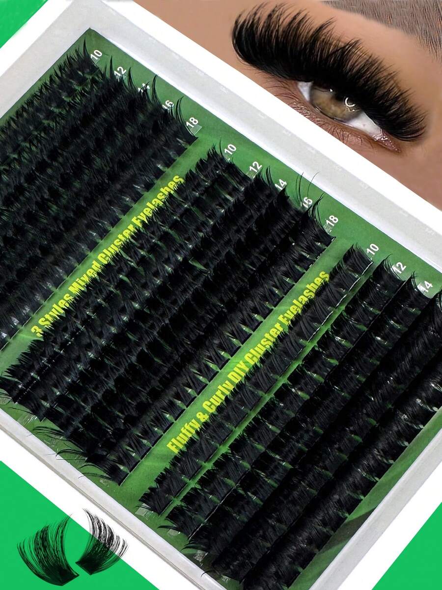 300pcs/295pcs DIY Faux Mink Lashes 40D/50D/60D/80D/100D Fluffy Individual Lash Extensions, 5D Effect 0.07mm D Curl Drama Lengthening Lashes 10-16MM Mixed Tray Lash Bundles, Cosmetic Tools, Bulk Personal Lash Extensions, Suitable For Home Use, Everyday Makeup, Costume Roleplay - D - 查看 1