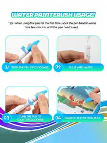 一套神奇水彩画，多主题，色彩缤纷，可重复涂色，派对礼物，生日礼物/包含一些配件，颜色、文字、图案、形状均为随机。