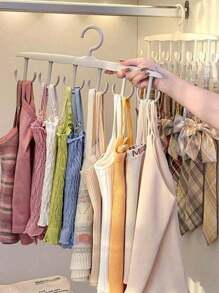 1pc Multi-Functional Rotating Clothes Hanger With Multiple Hooks For Tie And Scarf, Space Saving Clothes Hanging Rack For Closet