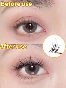 10 件/套太阳花风格假睫毛，D 型卷曲仿貂皮睫毛，天然俄罗斯单根睫毛，适合在家 DIY 化妆，猫眼效果，打造迷人双眸