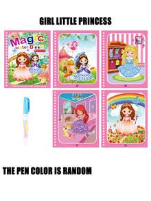 1set Magical Watercolor Painting, Multi Theme, Colorful, Repeatable Coloring Magical Watercolor Painting, Party Gift, Birthday Gift/Some Accessories, Colors, Text, Patterns, Shapes Are All Random - Multicolor - View 18