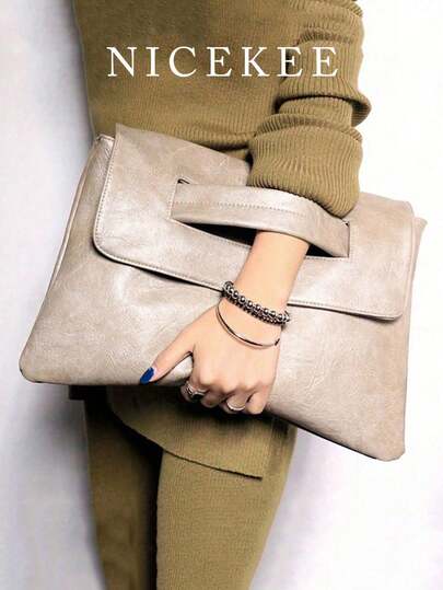 Lyxig middagsväska, aftonväska Glamorös, elegant, utsökt, tyst Lyxig retro PU-läderkuvertväska Stor kapacitet Handväskor Damväska Kuvertväskor Julklapp till flickor Kakifärgad fyrkantig väska till dam, kvinna, till festtjej, brud Perfekt för fest, bröllop, bal, middag/bankett, middag/bankett, bästa presenten till kvinnor Mamma Lärare Vän Brudtärna