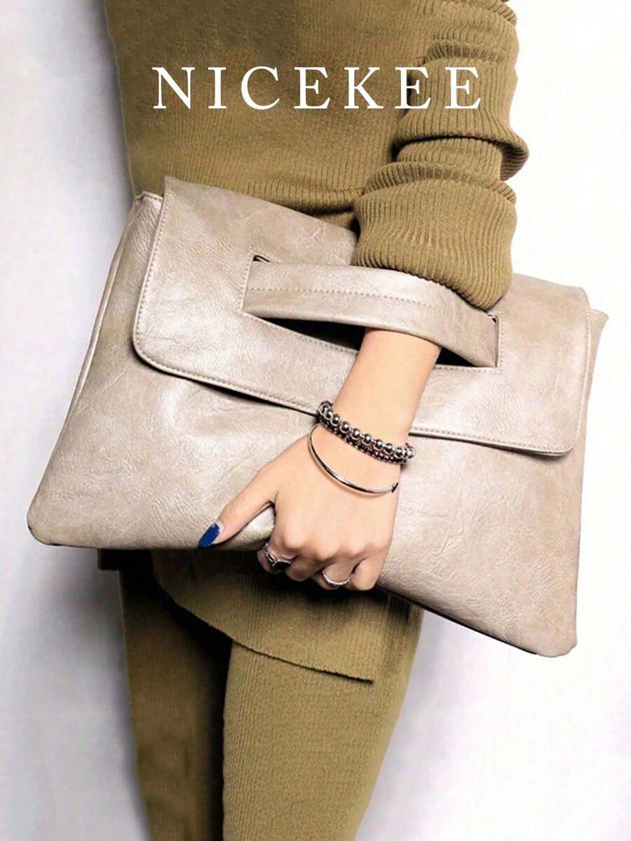 Luxury Dinner Bag, Evening Bag Glamorous, Elegant, Exquisite, Quiet Luxury Retro PU Leather Clutch Bag Large Capacity Wristlet Handbags Lady Purse Envelop Bags Xmas Gift For Girls Khaki Color Square Bag For Lady, Woman, For Party Girl, Bride Perfect For Party, Wedding, Prom, Dinner/Banquet, Dinner/Banquet, Best Gift For Women Mom Teacher Friend Bridesmaid, Fashionable Clutch Bags For Woman