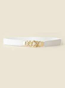 1/3pcs Women Elastic Waist Cincher, Pearl Buckle Skinny Waist Belt, Bow Tie Elastic Waistband, Fashion Versatile Waist Belt For Dress, Sweater, Jacket, Women Alloy Buckle Waist Belt
