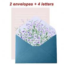 Set da 6 pezzi di buste e carta da lettere a tema floreale romantico, con buste ed carta con eleganti motivi floreali, adatti per lettere d'amore, note, matrimoni, inviti, delicata carta da lettere e buste floreali, buste per cartoline, forniture scolastiche, back to school