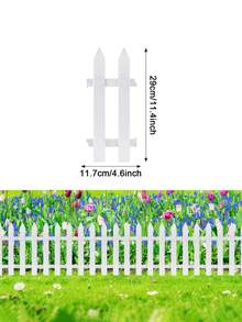 10pcs Thick White Plastic Garden Fence Panels, Size 4.6x11.41 Inches (12x29cm) - Waterproof, Rust-Resistant, Easy To Clean, Suitable For Vegetable Gardens, Yards, Farmhouses, Outdoor Weddings, Graduations, Christmas And Holiday Decorations | Outdoor Decorative Fencing - White - View 2