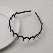 2pcs/Set Women Simple Fashion Wavy Teeth Fixed Non-Slip Hair Hoop, Elegant Suitable For Makeup, Washing, Daily Wear (2/1pc)