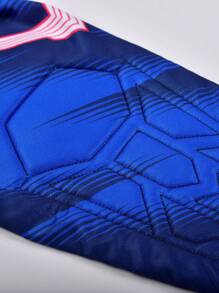 2pcs/Set Soccer Goalkeeper Padded Elbow Long Sleeve T-Shirt With Anti-Slip Chest Stripes + Goalkeeper Shorts, Breathable, Elastic Waist Pants For Training, Matches