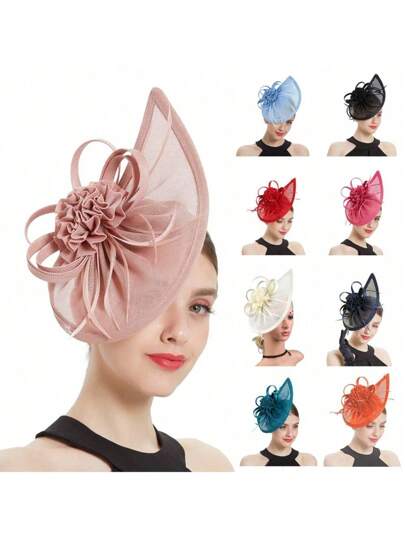 1pc Women Teardrop Fascinators Hat Flower Church Cocktail Fascinator Hat Artificial Feathers Headband And Clip Headwear For Girls Kentucky Derby Pillbox Wedding Tea Party Accessories Hat Mini Hats Tiny Hats Mini Top Hat Mini Cap