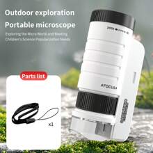 1 szt. Dziecięcy przenośny mikroskop 60X-200X Zestaw do eksperymentów naukowych, zabawka edukacyjna dla chłopców i dziewcząt, prezent dla uczniów szkół podstawowych