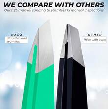 NARZ 4Pcs Professional Tweezers For Women Facial Hair Stainless Steel Precision Tweezers For Ingrown Hair Eyebrow Tweezer For Men &Amp; Women (Black Set) - Táo xanh - Xem 5