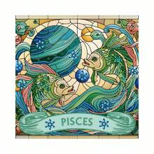 Set di ricamo di diamanti 5D con motivi delle dodici costellazioni, Bilancia, Leone, Ariete, kit per ricamo e cucito a mano, mosaico, regalo, decorazione murale per ufficio e soggiorno