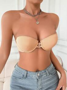 Sutiene push-up pentru femei, închidere frontală, fără bretele, cu armătură, model de inimă, cupă, fără spate, lenjerie intimă antiderapantă, top tub, bralette cu bretele reglabile, set de lenjerie de vară, potrivit pentru rochii