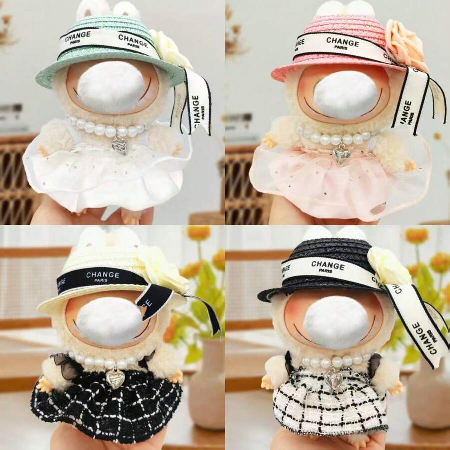 [仅衣服] 17CM 太阳帽，3 件套 服装套装（不含娃娃） - 彩色 - 查看 1