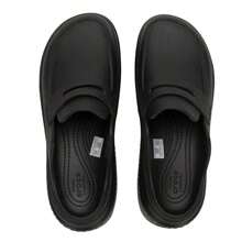 Crocs Zapatos con agujeros "Casa de nieve" tipo mocasín unisex, zapatos deportivos minimalistas negros para playa, cómodos para uso en interiores/exteriores, estilo n.º 209937-060