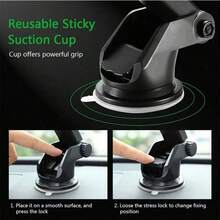 1pc Suction Cup Car Phone Holder, Multi-Function Telescopic Navigation Bracket, Suitable For Cars, Desktops, Fits Smartphones Up To 18.41cm - Multicolor - View 6