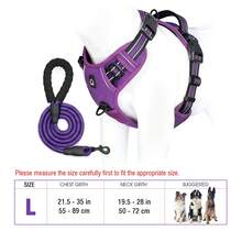 Dog Harness, No-Pull Pet Harness With 2 Leash Clips, Adjustable Soft Padded Dog Vest, Reflective No-Choke Pet Oxford Vest With Easy Control Handle For Large Dogs - Purple - View 26