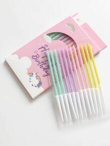 12pcs/24pcs Colorful Swirl Birthday Candles, Birthday Cake Decorations, Electric Birthday Cake Decorations, Cake Toppers, Baking Decorations, Cake Decorating Supplies, Suitable For Party Decorations, Baking And Celebrations - Colored Twist Candles, Fit For Special Occasions - Macaron Color - View 1