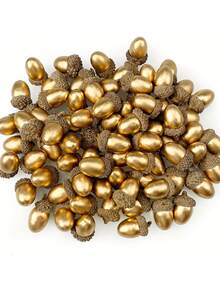 50pcs/Set Artificial Golden Acorn, Decor For Home, Kitchen, Holidays, Christmas And Autumn Table, Made Of Plastic, Battery-Free, Corded-Free,Fake Plants Home Decor Christmas Decorations Room Decor - Multicolor - View 3