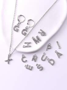 26pcs/Set A-Z Initial Crystal Alloy Charms Pendants For DIY Jewelry Making, Women Earrings, Necklaces, Craft Accessories