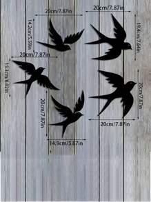 5 pièces Décoration en métal en forme d'oiseau, convient pour la décoration intérieure/extérieure, mur, porte, enseigne