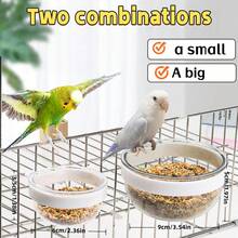 1pc Tiger Pattern Parrot Peony & Phoenix Food Container, Feeder Bowl, Health Sand, Millets Food Bowl Pet Supplies, Large & Small Feeder Set - Multicolor - View 11