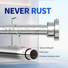 New Shower Curtain Rod, 1" Diameter Heavy Duty Tension Shower Rod, Non Slip Adjustable 28-46 Inch No Drilling Shower Curtain Rods Spring Tension For Bathroom, Shower Stall, No Rust, Sier - 說28-46英寸 - 查看 2