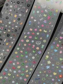 1 Roll Cute Small Piggy Handwritten Stickers, Suitable For Scrapbooking, Nail Art, Gifts, Office, Home, Marking, Labels, Classroom, Toys, Student Journaling, Creative Retro Sticker Decor DIY Supplies, Rainbow Gummy Series,School Supplies,Back To School