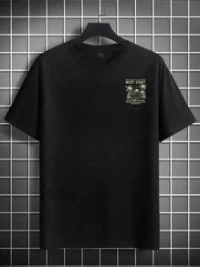 Men's Fashionable Print Loose Short Sleeve T-Shirt | Elegant Design | Summer Essential | Easy To Match, Showcase Your Style