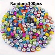 50/100 件硅胶大孔珠 - 各种裂纹亚克力隔珠，适用于 DIY 手链、项链、钥匙扣 - 耐用珠宝制作用品 - 彩色 - 查看 17