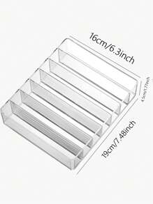 1pc Transparent Plastic Cosmetic Storage Box, 7 Compartments, Lipstick, Eye Shadow, Brush Storage Box, Light And Durable, Suitable For Bathroom Dresser, Drawer Storage, Skin Care Products Organizer