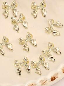 15pcs Golden Bowknot Rhinestones, Fashion Nail Art Decor, Nail Accessories For Manicure, No Fragrance, Beauty & Personal Care, Foot, Hand, And Nail Care Products