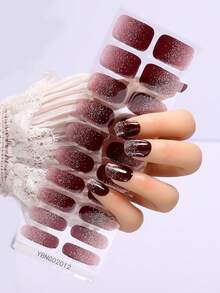 1 件彩色法式半固化凝胶指甲贴纸，带粘性背衬，可固化凝胶法式美甲装饰