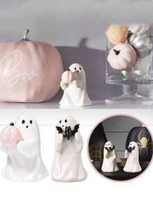 1pc Vintage Halloween Ghost Decoration Ornament Resin Ghost Desktop Craft Statue Home Decoration Office Room Desktop Decoration Halloween Holiday Party Thrilling Atmosphere Decoration Props Accessories Gifts For People Halloween Decor Fall Decor Room Decor