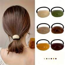 6 Stück acryl Haargummis, Mehrfarbig, elegantes minimalistisches Design Haargummi Zopfhalter Haarband Haargummi