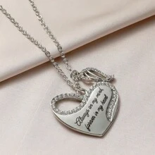1pc Women Charm Angel Wings Logo Crystal Pendant Necklace