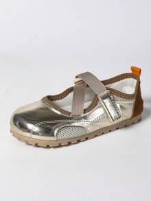 2025 Spring/Summer Comfortable Sports Shoes, Girls Magic Strap Mary Jane Flats, Girls Fashion Versatile Ballet Shoes - 金色 - 查看 2