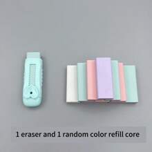 Cute Heart-Shaped Eraser Set, Durable ABS Material, Push-Pull Design, Lovely Macaron Colors, Suitable For Office And School Use