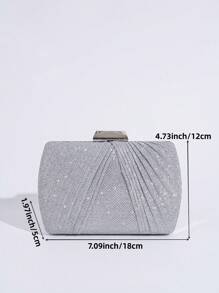 Bolso de mano con pliegues brillantes, bolso con cadena para el hombro y bandolera, bolso versátil de fiesta formal para mujer