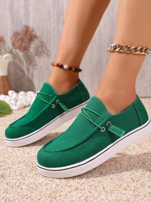 Scarpe sportive casual da donna, punta tonda, scarpe di tela, mocassini, design con laccetti, leggere e traspiranti, suola in EVA, adatte per campus, all'aperto, escursionismo, corsa, tennis, indossabili in tutte le stagioni, scarpe casual nere, scarpe da tennis bianche, ballerine rosa, scarpe da corsa gialle, scarpe di tela verdi