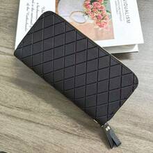 New Women Long Wallet Fashion Handbag Clutch With Zipper Large Capacity Multi-Slot For Cards ID Phone Suitable For Daily Use Shopping Work Mother's Day Birthday Gift - Black - View 6