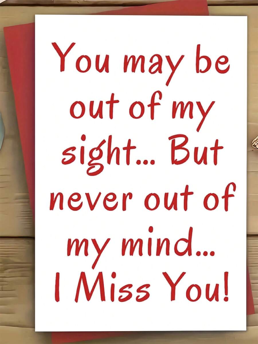 1 pieza Tarjeta de felicitación romántica 'Te echo de menos', de papel de alta calidad, para cualquier destinatario, con sobre para amigos, amantes, familia, declaraciones y ocasiones especiales