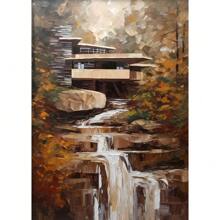 1pc Fallingwater House Posters Modern Architecture Canvas Painting Wall Art Home Living Room Bauhaus Decoration Decor Gift No Frame