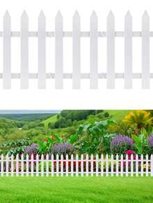 10pcs Thick White Plastic Garden Fence Panels, Size 4.6x11.41 Inches (12x29cm) - Waterproof, Rust-Resistant, Easy To Clean, Suitable For Vegetable Gardens, Yards, Farmhouses, Outdoor Weddings, Graduations, Christmas And Holiday Decorations | Outdoor Decorative Fencing - White - View 3
