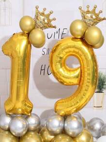 1/2 piezas Globo número corona de oro - Globos de número de oro de 40 pulgadas con minúsculas coronas de oro, perfectos para fiestas de cumpleaños, aniversarios, celebraciones de 100 días, fiestas del Día de los Caídos, decoración de interiores, fotografía en exteriores