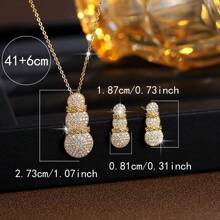 1 Set de joyería de moda para mujer, collar de circonita cúbica y cristal nuevo con pendientes a juego, accesorios de vestir chapados en oro con diamantes completos