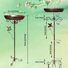 1pc Metal Bird Feeding Bath Bowl, Decorative Ground Stand For Garden, Yard, Lawn, Suitable For Backyard Birdbath, Bird Feeding, Gift For Parents, Friends Room Decor Bedroom Decor Home Decor Wall Decor