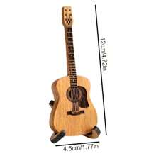 1 peça de palhetas de guitarra, caixa de palhetas em formato de guitarra, estojo de madeira personalizado, inclui 3 palhetas, adequado para guitarra, baixo, ukulele, cor de madeira natural